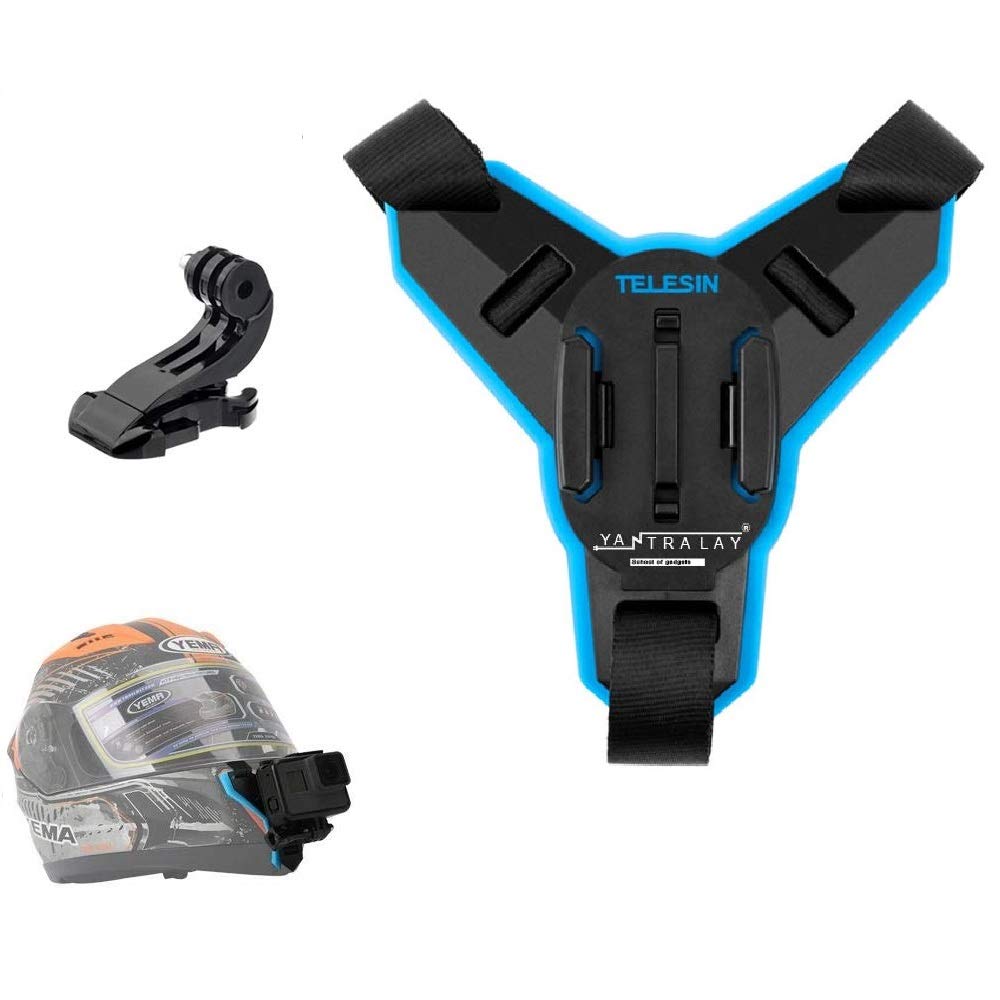 yantralay Telesin Helmet Chin Strap Mount with J mount Compatible with Gopro Hero 10/9/8/7/6,SJCAM,Insta 360, DJI Osmo Action Camera Accessories & Other Action Cameras