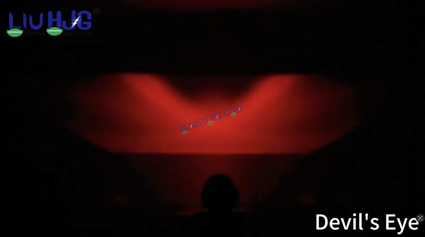 HJG Terminator 2 Projector Foglight 100W with Laser Spot and Wide Spread Red DRL/White/Yellow/Warm White Light 100W Foglight Ultra Wide Dual Intensity LED Driving Fog Lights 3000K/4300K/6500K Universal For All Cars & Bikes LIU HJG Terminator 2 Bi Foglight