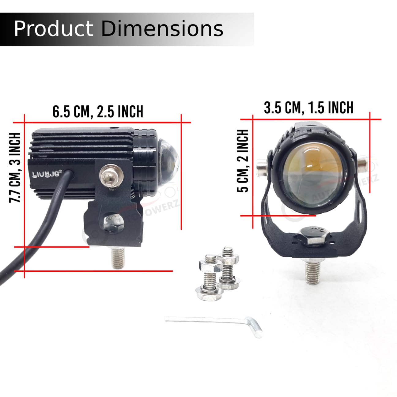 LIU HJG Mini Drive LED Fog Light Bulb Lamp For Cars and Motorcycles Dual Color (White & Yellow) 2Pcs.