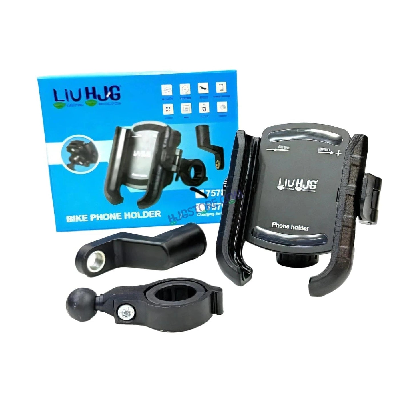 HJG Compact Pro 7578 Shockproof Mobile Holder with Jaw Grip Damper Anti Vibration for Bike, Two Wheelers Universal HJG Mobile Holder Pro Spider Anti-Shake Anti-Theft Zero Vibration Shockproof Mobile Holder 4 Vibration Proof Ball Joints LIU HJG Holder