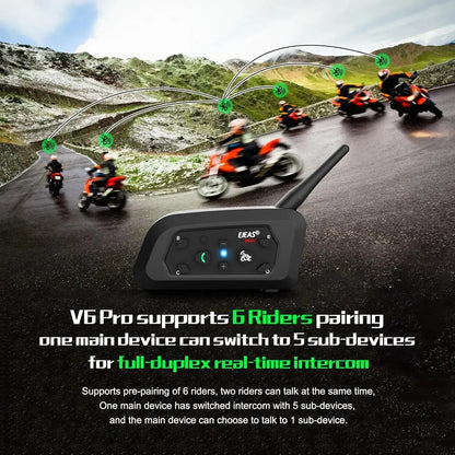 Ejeas India V6 Pro Plus Multi Rider Helmet Intercom