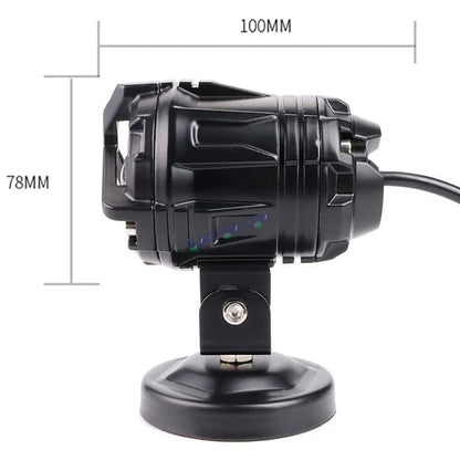 HJG Mercedes Y Lens Foglight Ultra Wide Dual Intensity LED Driving Fog Lights White/Yellow (2*45W = 90W Total) Universal For All Cars & Bikes (full set- Pair of lights + Harness + Switch + Leg guard mount)