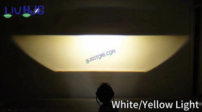 HJG Terminator 2 Projector Foglight 100W with Laser Spot and Wide Spread Red DRL/White/Yellow/Warm White Light 100W Foglight Ultra Wide Dual Intensity LED Driving Fog Lights 3000K/4300K/6500K Universal For All Cars & Bikes LIU HJG Terminator 2 Bi Foglight