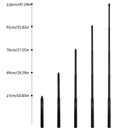 Invisible Monopod Selfie Stick for Insta360 One X3/X2/Rs Plus, Hero 13/12/11/10/9, SJCAM, Smartphones & Other Action Camera - Waterproof, Adjustable