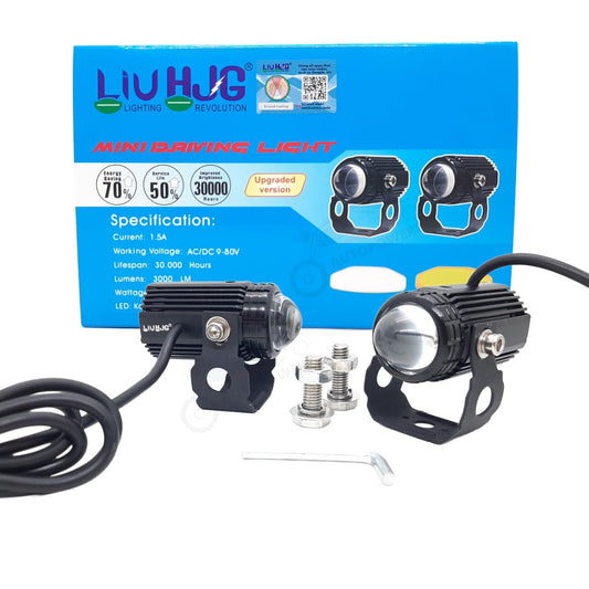 LIU HJG Mini Drive LED Fog Light Bulb Lamp For Cars and Motorcycles Dual Color (White & Yellow) 2Pcs.