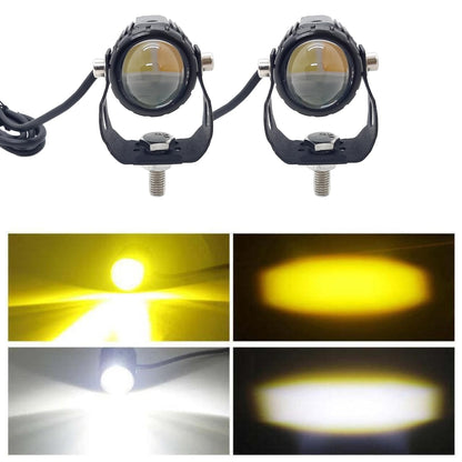 LIU HJG Mini Drive LED Fog Light Bulb Lamp For Cars and Motorcycles Dual Color (White & Yellow) 2Pcs.