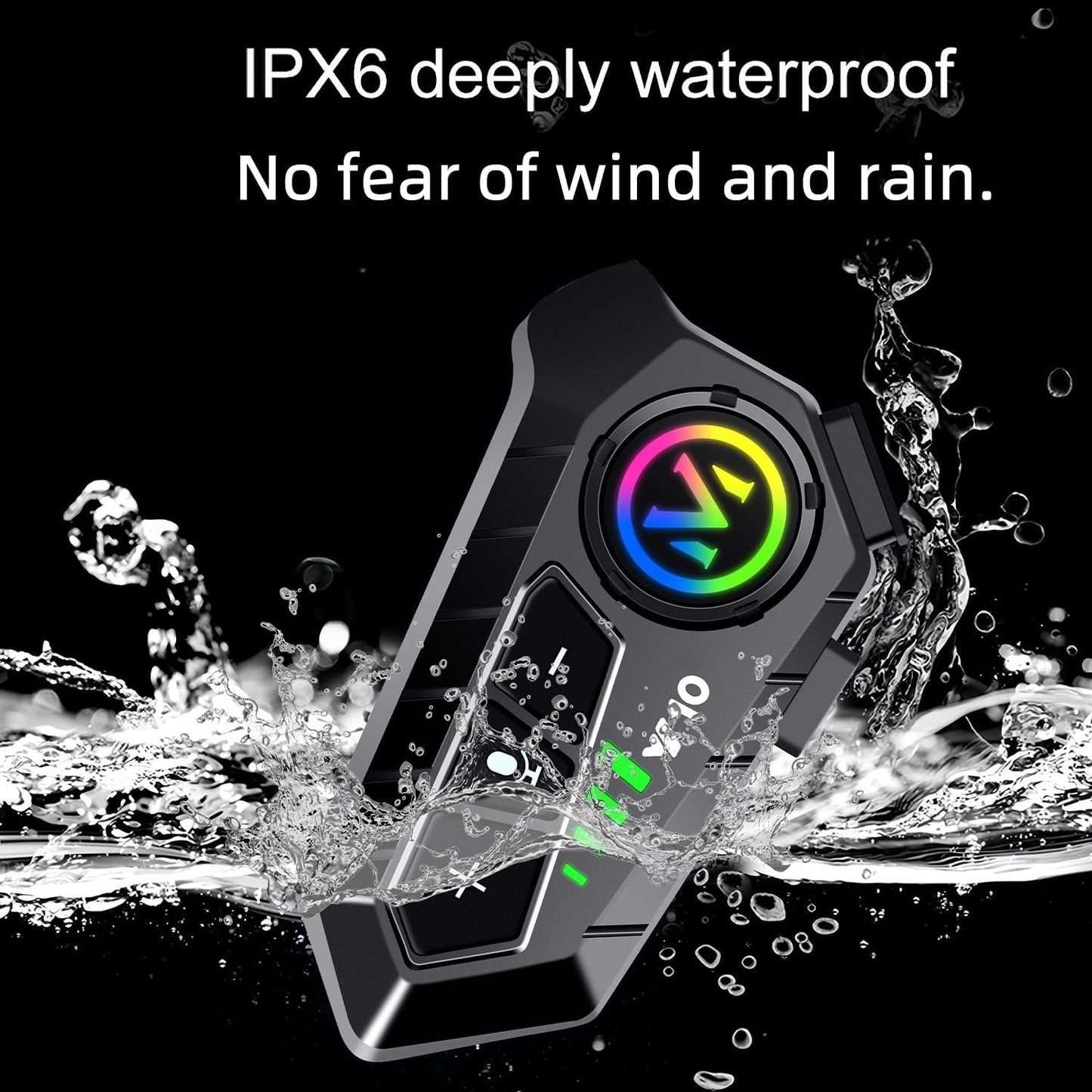 Y10 Motorcycle Helmet Bluetooth Headset, Wireless Headphones 5.3 Waterproof IPX6 with Noise Cancelling for Single Person