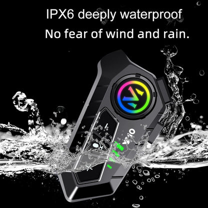 Y10 Motorcycle Helmet Bluetooth Headset, Wireless Headphones 5.3 Waterproof IPX6 with Noise Cancelling for Single Person