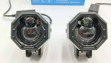 HJG 125 P49 Original Fog Light Hexagon Dual Lens 120W Foglight New Model with Power Adaptor Foglight Ultra Wide Dual Intensity LED Driving Fog Lights White/Yellow (2*60W = 120W Total) Universal For All Cars & Bikes