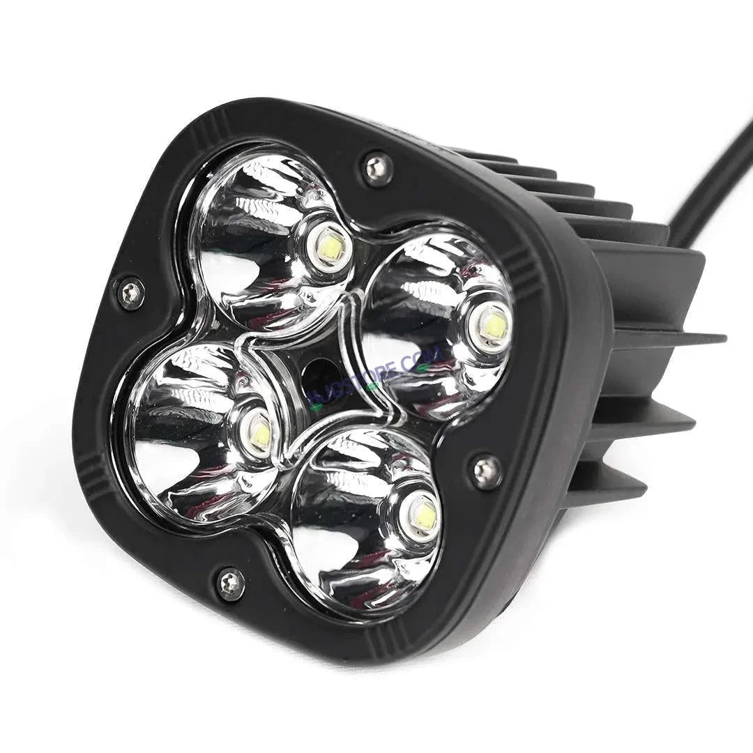 HJG 120W 4 LED CREE 60w Fog Light Auxiliary Light For All Motorcycles White With Yellow Filter Cap (Set of 2)