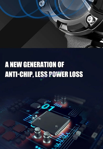 HJG Mercedes Y Lens Foglight Ultra Wide Dual Intensity LED Driving Fog Lights White/Yellow (2*45W = 90W Total) Universal For All Cars & Bikes (full set- Pair of lights + Harness + Switch + Leg guard mount)