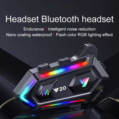 Y20 Motorcycle Helmet Bluetooth Headset RGB Lights Waterproof