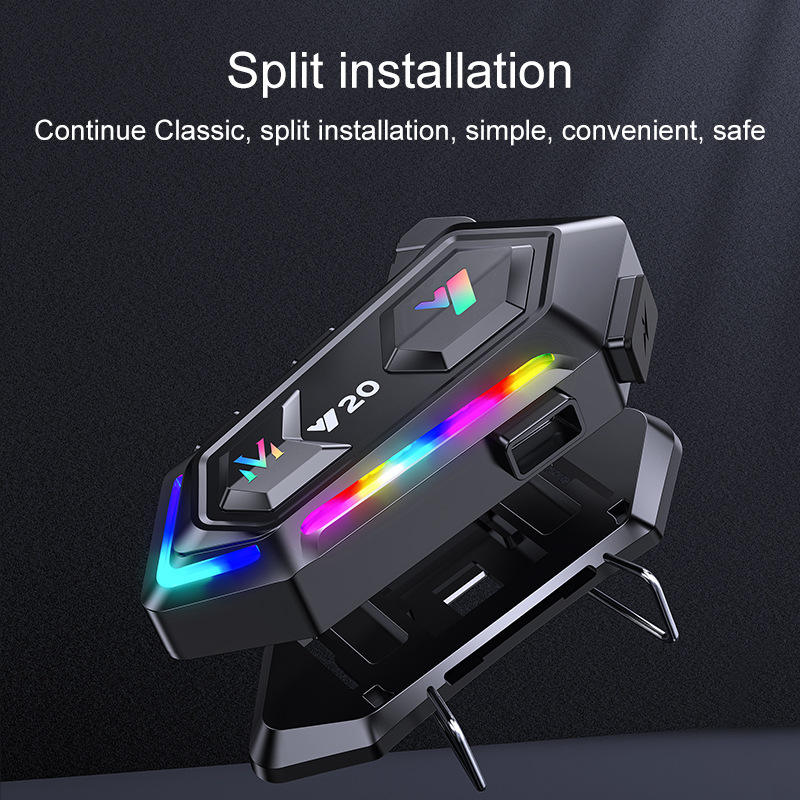 Y20 Motorcycle Helmet Bluetooth Headset RGB Lights Waterproof