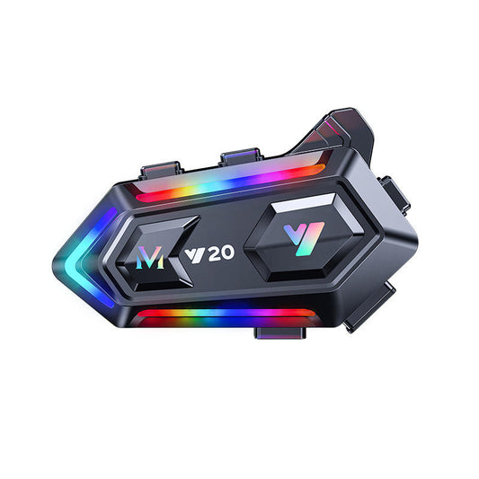 Y20 Motorcycle Helmet Bluetooth Headset RGB Lights Waterproof