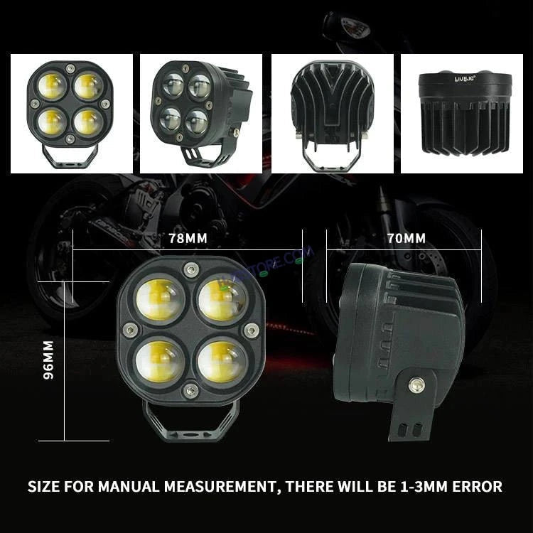 HJG 4x4 CREE LED Foglight Rectangle Mini Rgbw 12v Modular Offroad Led Pods Laser Rgb 3 Inch Led Work Light, Set of 2 HJG Foglight