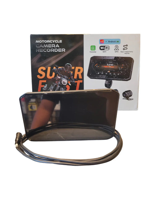 AR Moto Motorcycle GPS CarPlay Android Auto 6.2 inch Screen with Dual Dash Cam, TPMS, Remote & Blind Spot Detection