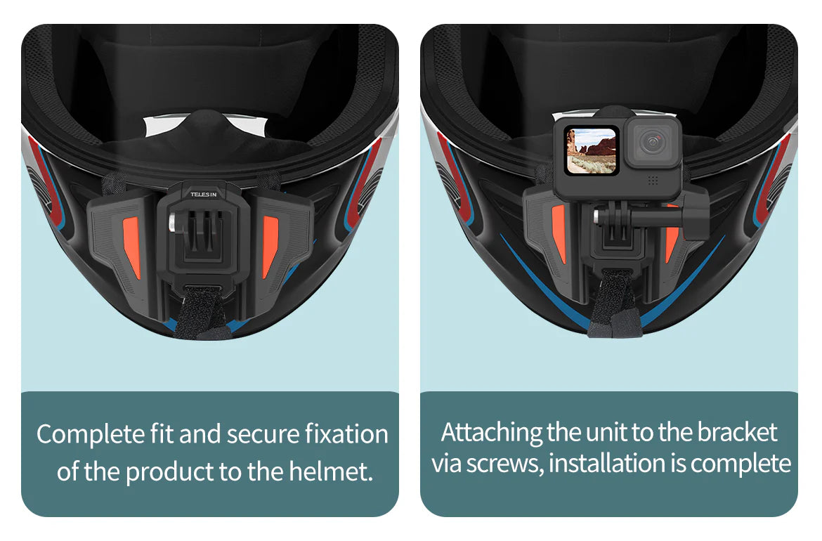 TELESIN Motorcycle Helmet Chin Strap Mount V2 for Action Camera
