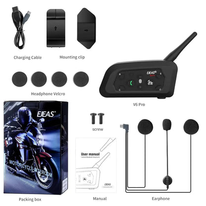 Ejeas India V6 Pro Plus Multi Rider Helmet Intercom